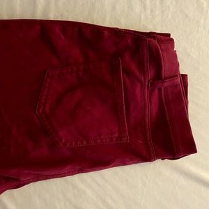 Burgundy Mid-Rise Jeggings